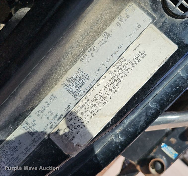 image for item DQ0250 2002 Sterling M8500 Acterra  refuse truck