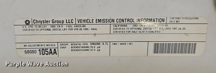 image for item DQ0267 2011 Dodge Ram 1500  pickup truck