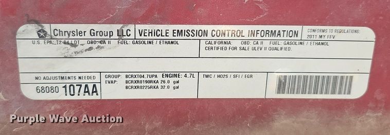 image for item DQ0273 2011 Dodge Ram 1500  pickup truck