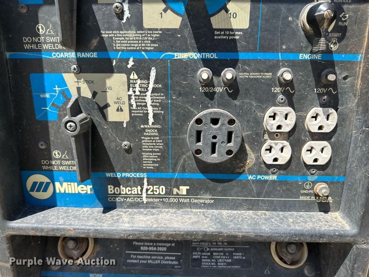 image for item DQ1390 Miller Bobcat 250NT welder/generator