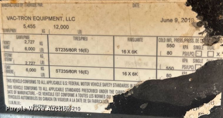 image for item DQ1393 2010 Vac-Tron LP 555DT vacuum excavator