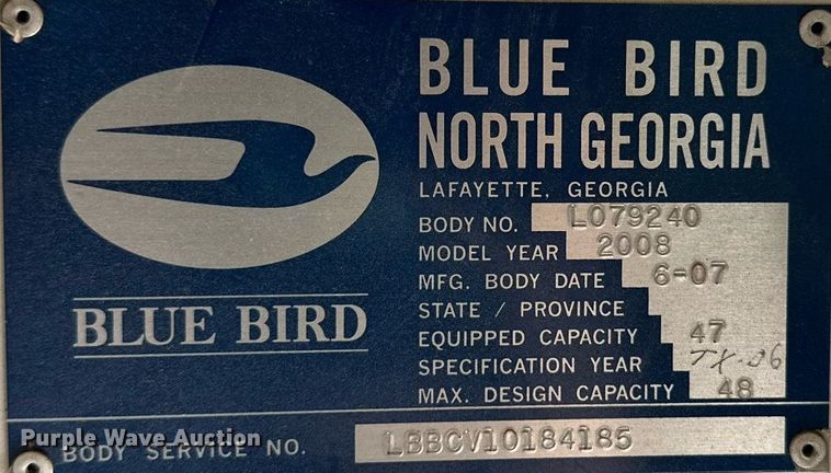 image for item DQ1400 2008 Blue Bird  school bus