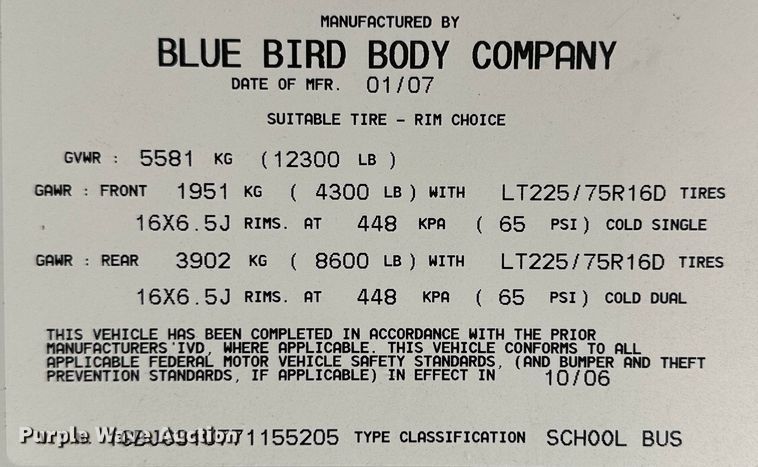 image for item DQ1401 2007 Chevrolet Express 3500  school bus