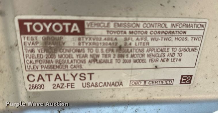image for item HN9976 2008 Toyota Camry LE
