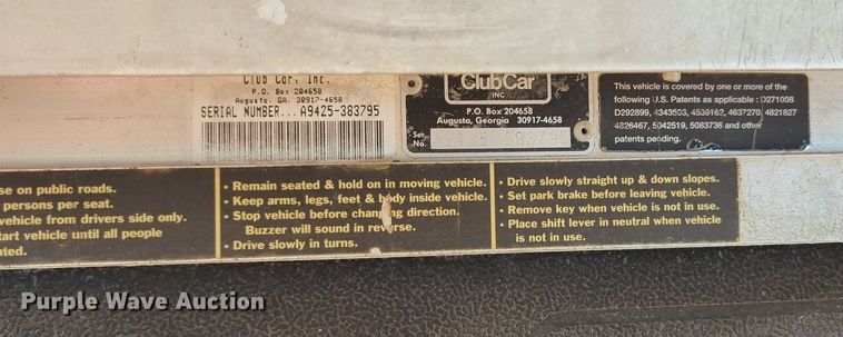 image for item KB9398 Club Car golf cart