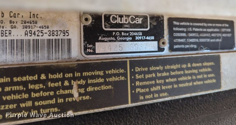 image for item KB9398 Club Car golf cart