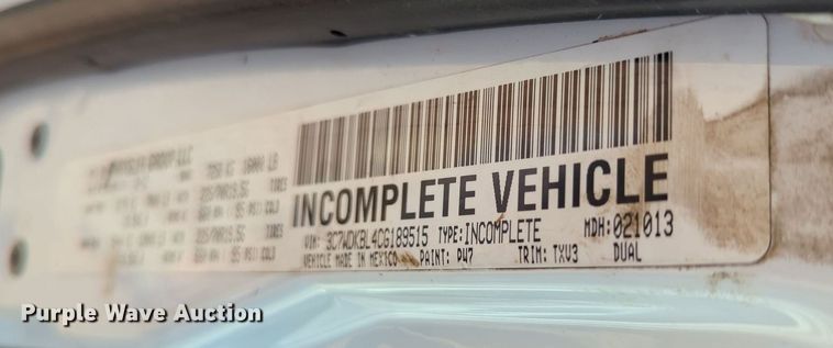 image for item KB9405 2012 Dodge  Ram 4500HD flatbed truck