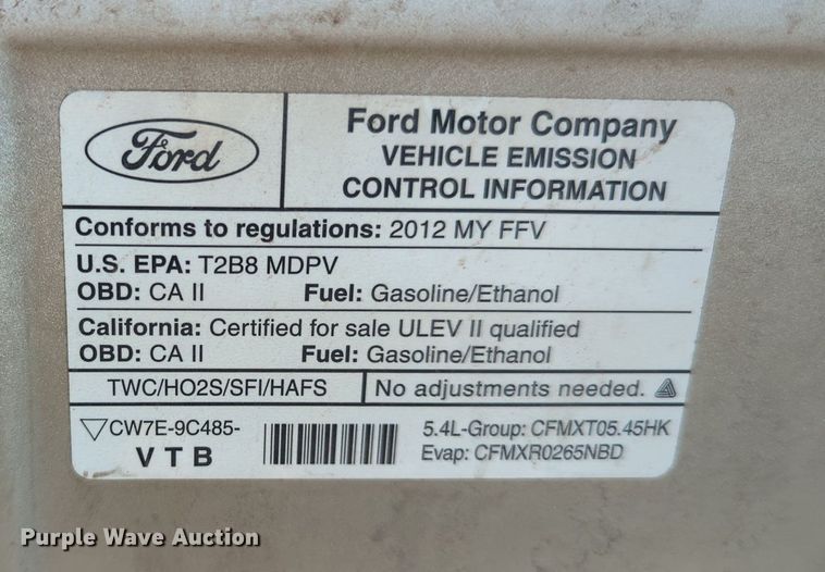 image for item KB9411 2012 Ford E250  van