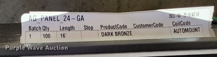 image for item KC9651 (100) sheets of Doerkson Metal Components metal siding/roofing