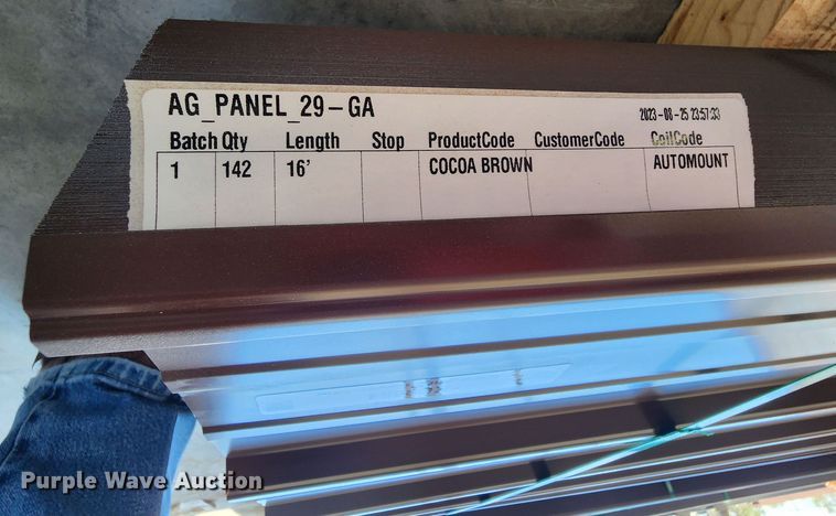image for item KC9654 (142) sheets of Doerkson Metal Components metal siding/roofing
