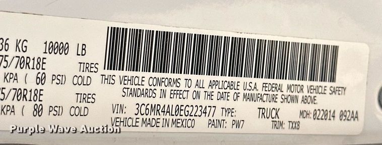 image for item KM9809 2014 Dodge Ram 2500HD  utility bed pickup truck