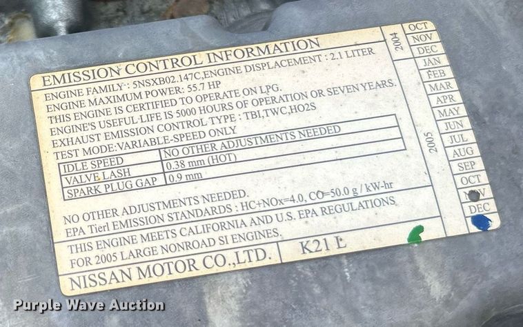 image for item KW9071 TCM FCG18-3L  forklift