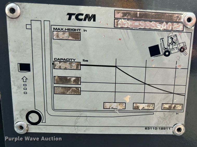 image for item KW9071 TCM FCG18-3L  forklift