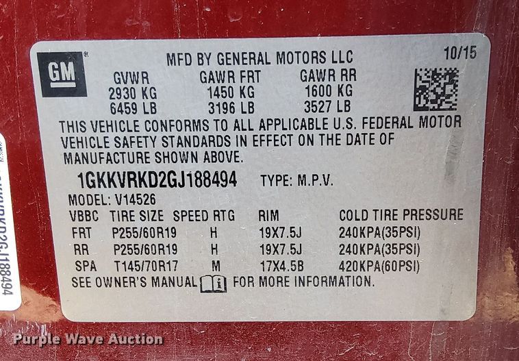 image for item LM9128 2016 GMC Acadia  SUV