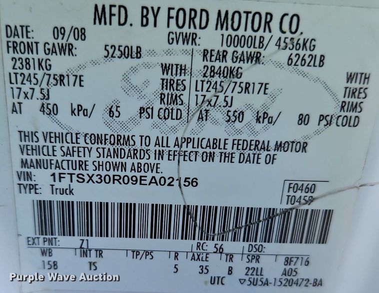 image for item LM9131 2009 Ford F350 Super Duty XL  SuperCab utility bed pickup truck