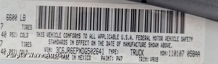 image for item LM9861 2013 Dodge Ram 1500 SLT  pickup truck