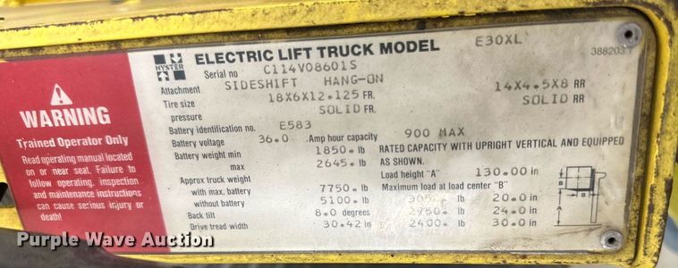 image for item LQ9018 Hyster  30XL2 forklift
