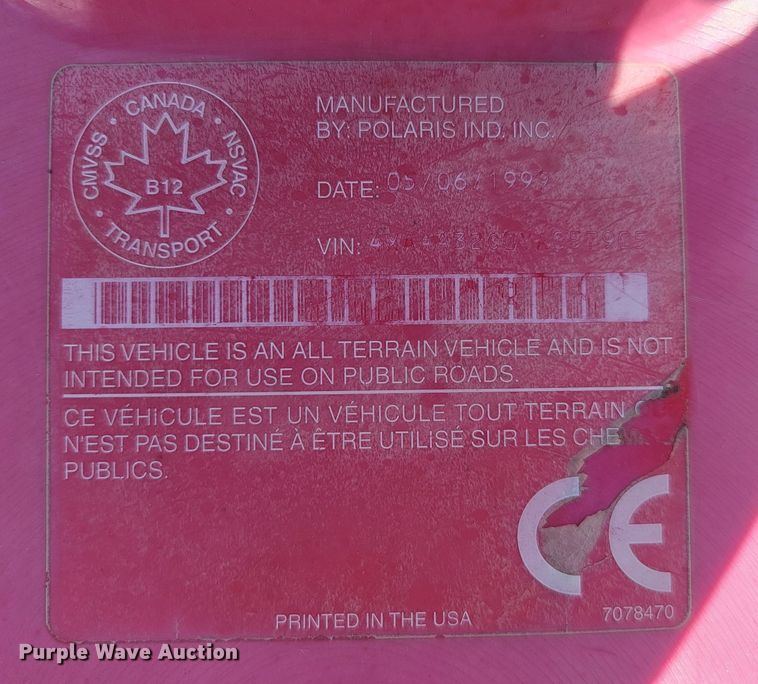 image for item LQ9263 2000 Polaris Trail Boss 325 ATV