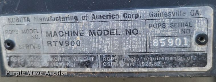 image for item LS9695 2007 Kubota RTV900  utility vehicle