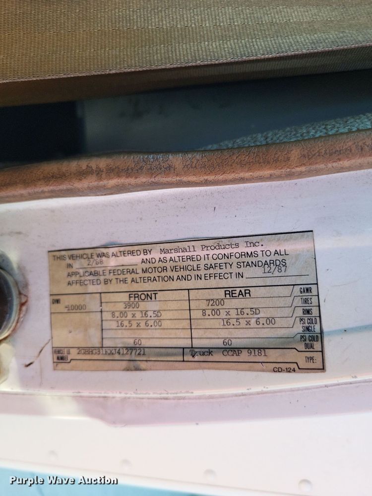 image for item LS9702 1988 Chevrolet G30  delivery truck