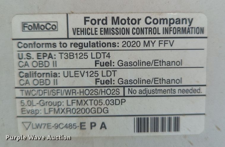 image for item LY9384 2020 Ford F150 SuperCab pickup truck