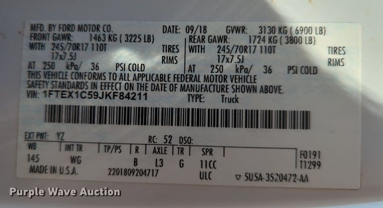 image for item LY9386 2018 Ford  F150 SuperCab pickup truck