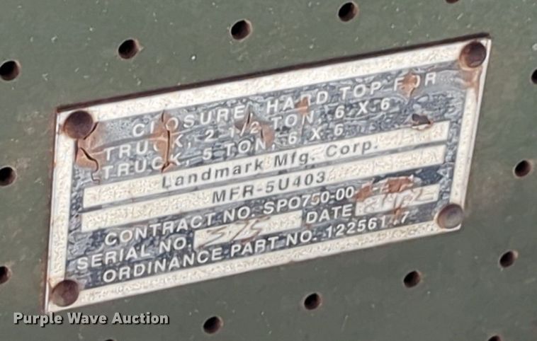 image for item LY9389 1990 BMY M923A2  truck cab and chassis