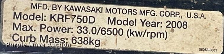 image for item MD9018 2008 Kawasaki Teryx LE 750  utility vehicle