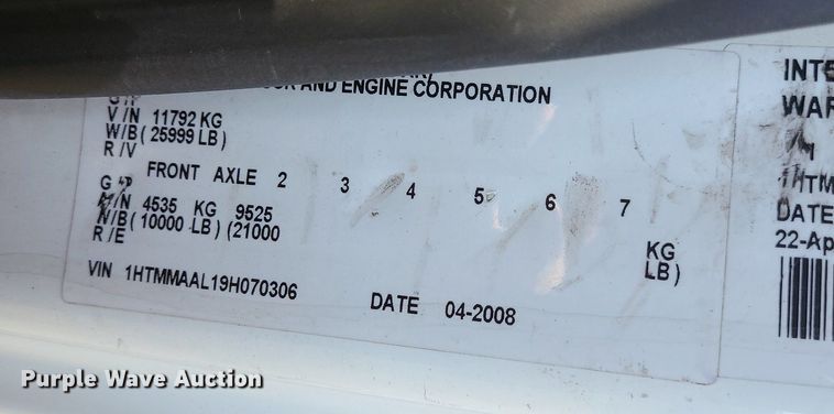 image for item MJ9295 2009 International 4300 DuraStar  box truck