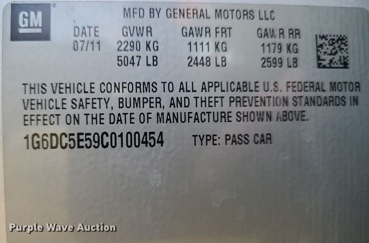 image for item MJ9297 2012 Cadillac CTS4