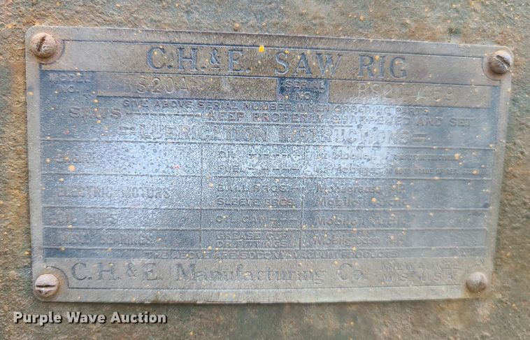 image for item MJ9299 C.H. & E. Manufacturing Co. BS20A  band saw