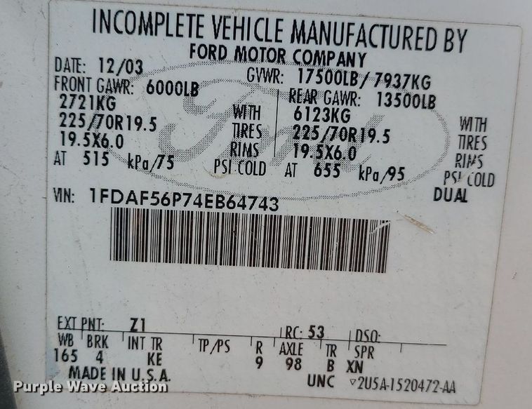 image for item MJ9306 2004 Ford F550 Super Duty  dump truck