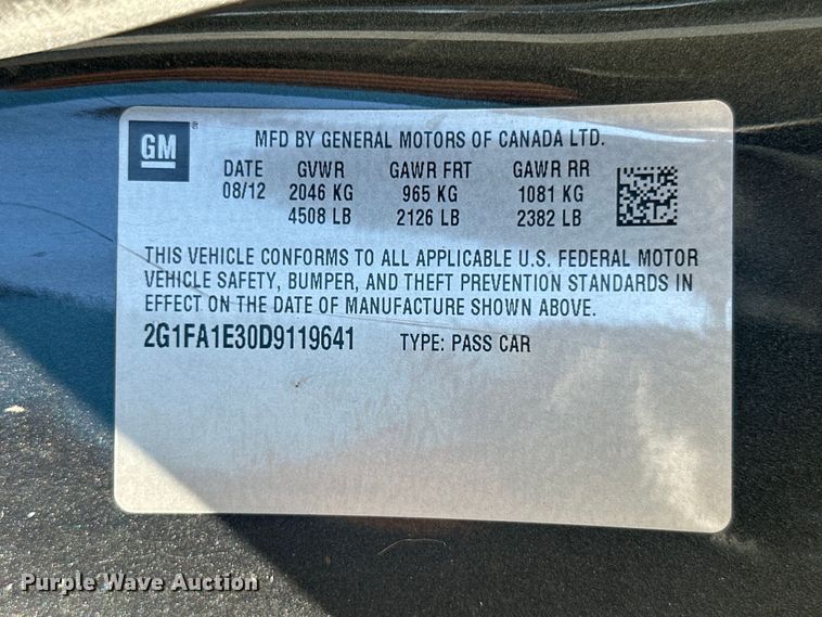 image for item ML9170 2013  Chevrolet Camaro