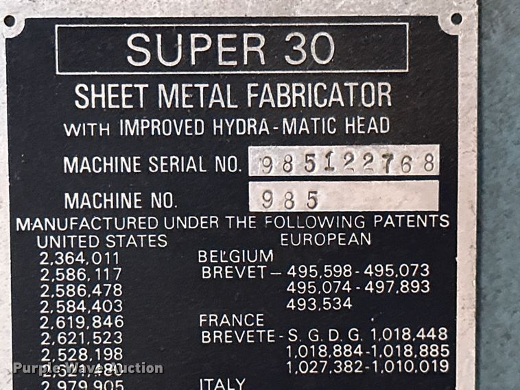 image for item ML9172 Strippit Super 30/30  punch