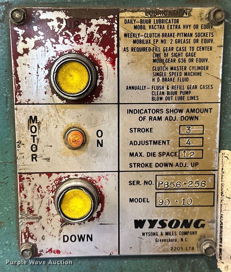 image for item ML9174 Wysong 90-10  press brake