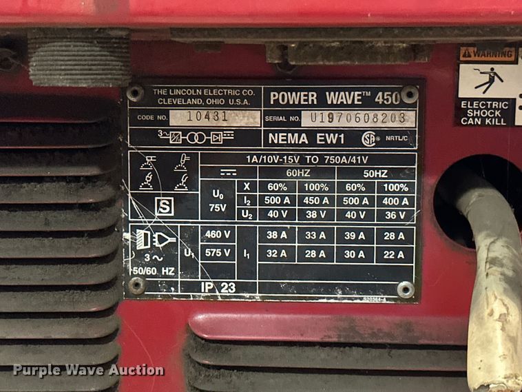 image for item ML9178 (4) Lincoln Electric PowerWave 450 robotic power sources