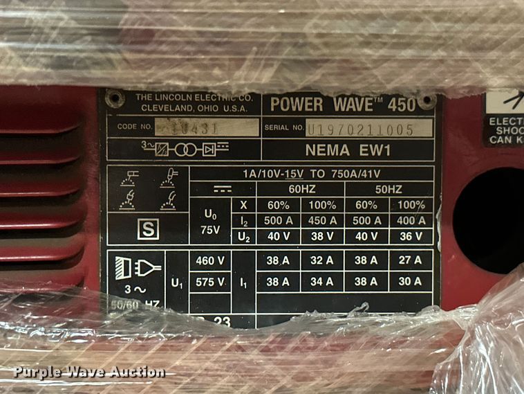 image for item ML9178 (4) Lincoln Electric PowerWave 450 robotic power sources