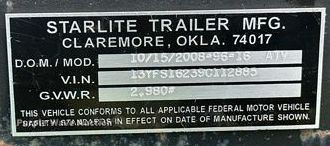 image for item ML9200 2009 Starlite  utility trailer