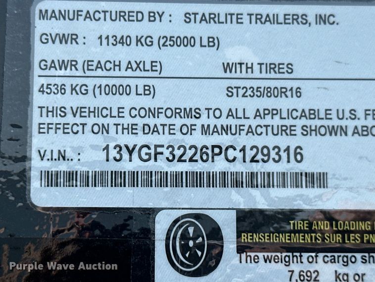 image for item ML9204 2023 Starlite  equipment trailer