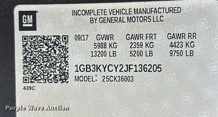 image for item ML9213 2018 Chevrolet Silverado 3500HD  bale bed pickup truck