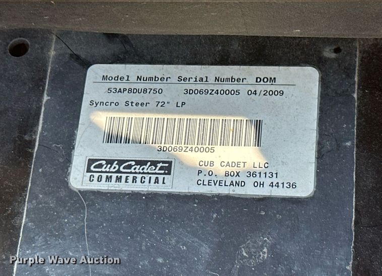 image for item ML9232 2009 Cub Cadet Tank S7237  lawn mower