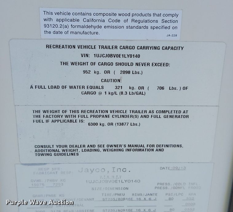 image for item ML9516 2014 Jayco Eagle Premier  camper