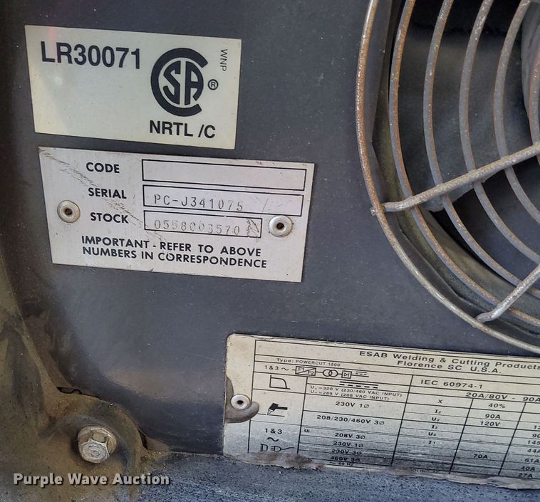 image for item MQ9375 Esab Powercut 1500  plasma cutter