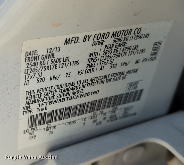 image for item MX9366 2014 Ford F350 Super Duty  Crew Cab utility bed pickup truck