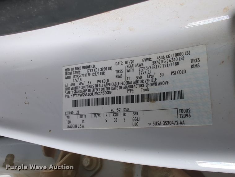 image for item MY9474 2020 Ford F250 Super Duty  Crew Cab pickup truck