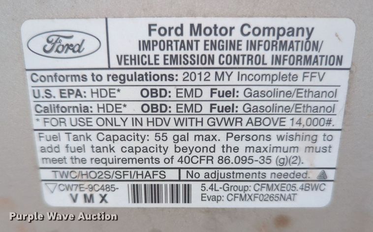 image for item MY9798 2012 Ford E450  box truck