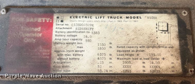 image for item NA9122 Hyster N40ER  forklift