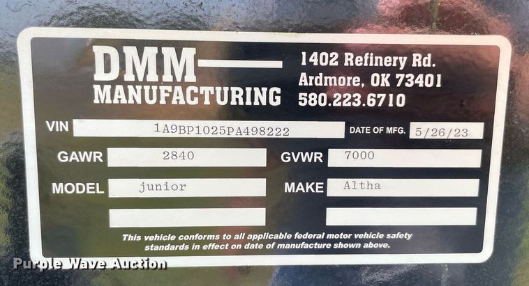 image for item NB9032 2023 Altha Junior  dump trailer