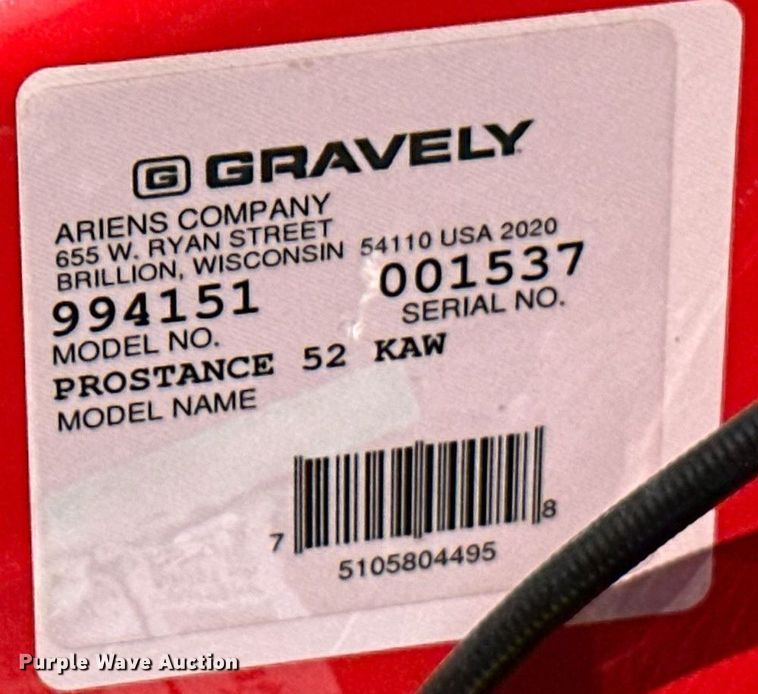 image for item NF9186 Gravely Pro-Stance 52 Kaw  ZTR lawn mower