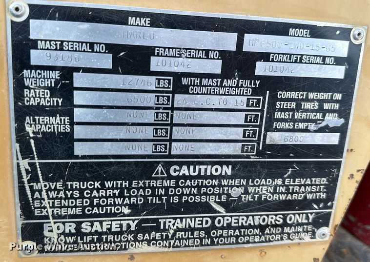 image for item NL9006 2010 Harlo HP6500  forklift